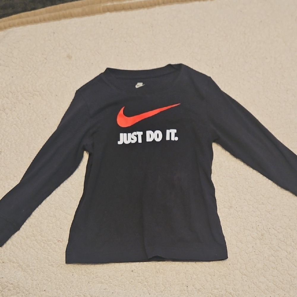Nike Kids Black and Red Long Sleeve Tee